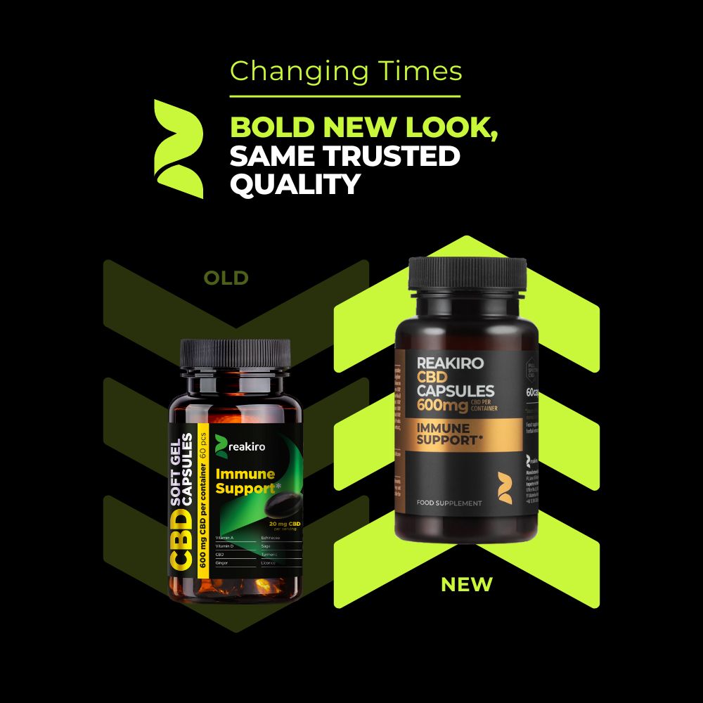 CBD Capsules Immune Support 600mg 60pcs old  new label