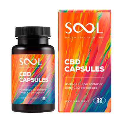 Sool Broad Spectrum CBD Gel Capsules 450mg 30pcs with bottle+box