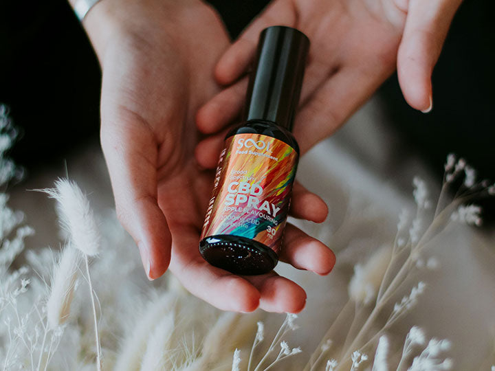 Sool CBD Spray in hand