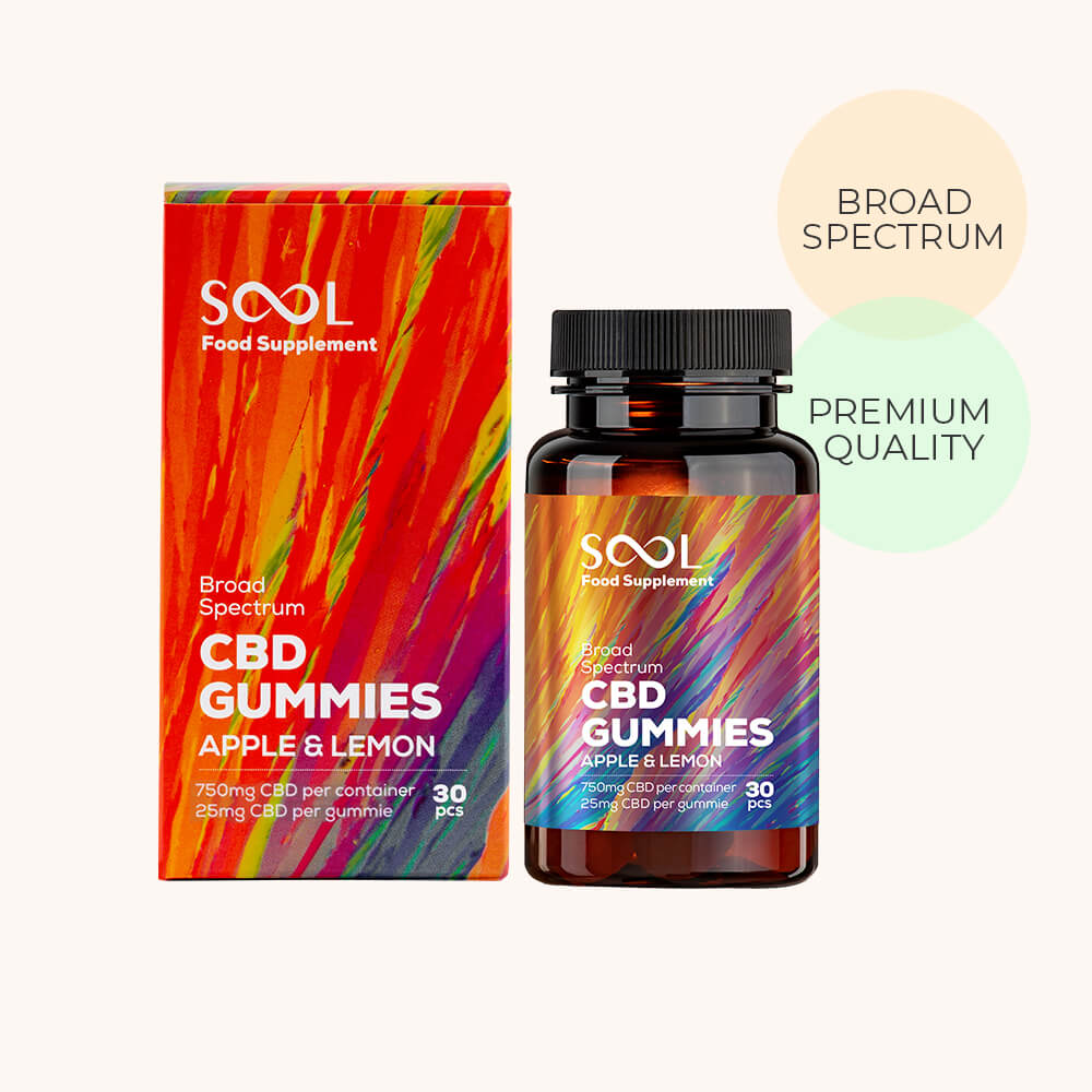 Sool CBD Gummies Apple&Lemon 750mg 30pcs with box