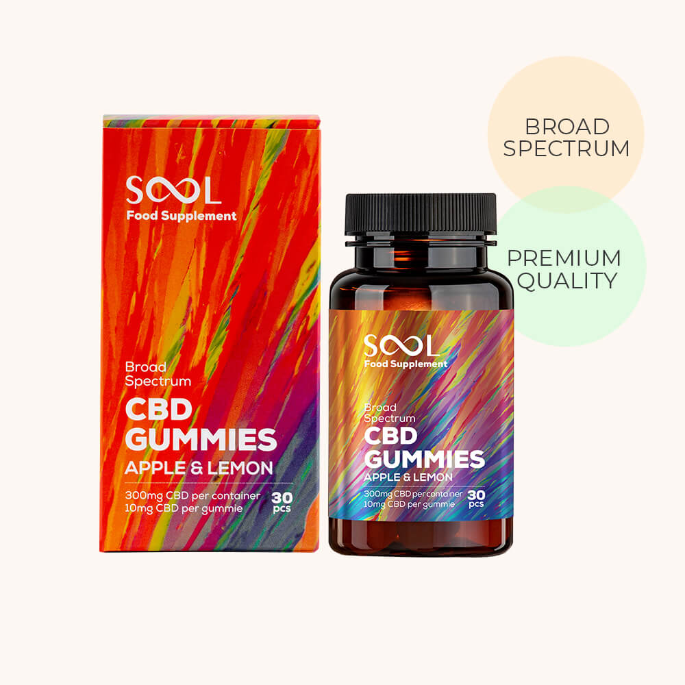 Sool CBD Gummies Apple & Lemon 300mg 30pcs with box