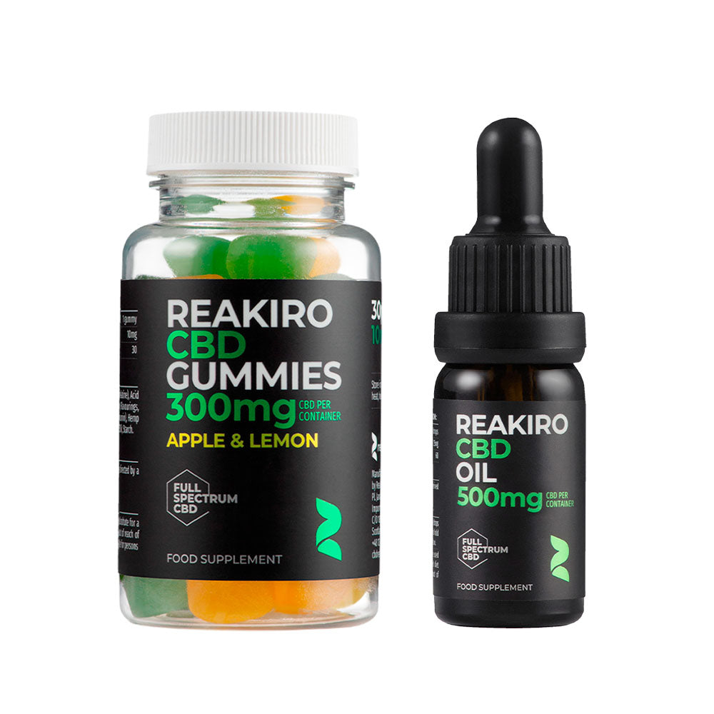 Bundle of 2 units: CBD Gummies 300mg & CBD Oil 500mg - 50% off