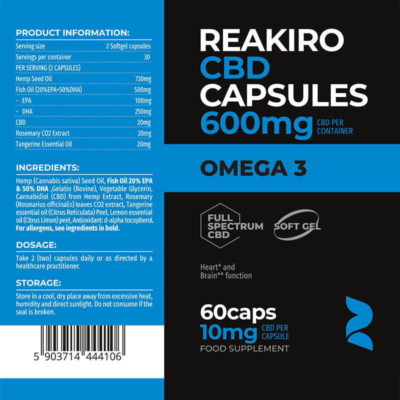 Reakiro СBD Omega3 Ingredients