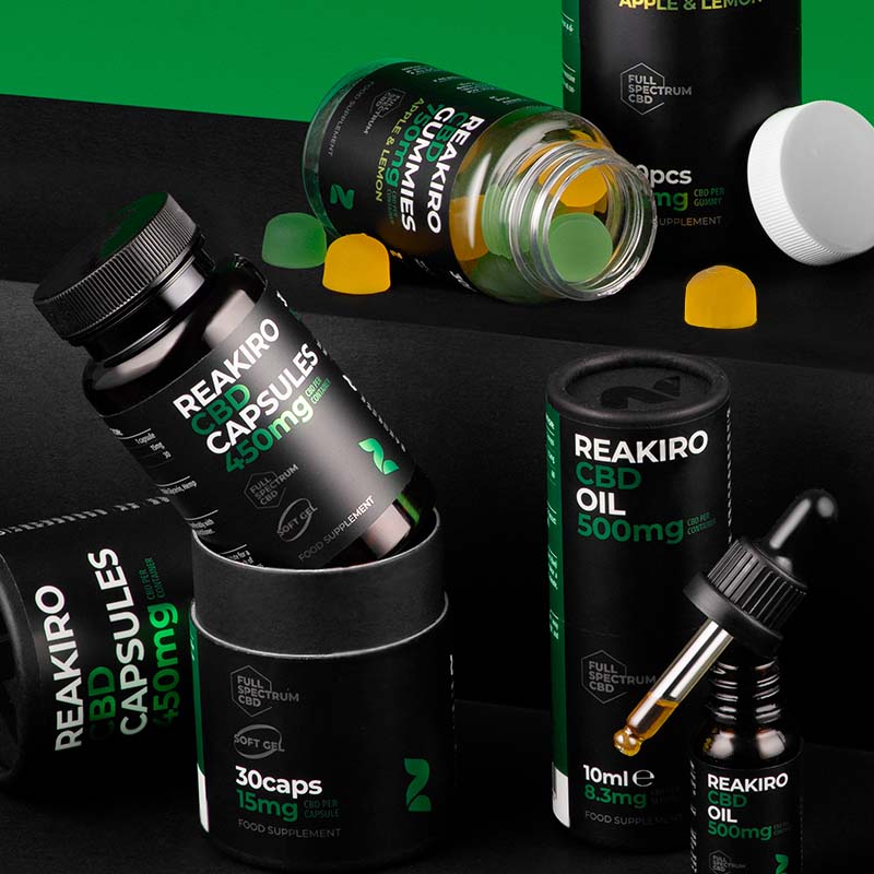 Reakiro CBD Full spectrum products all forms