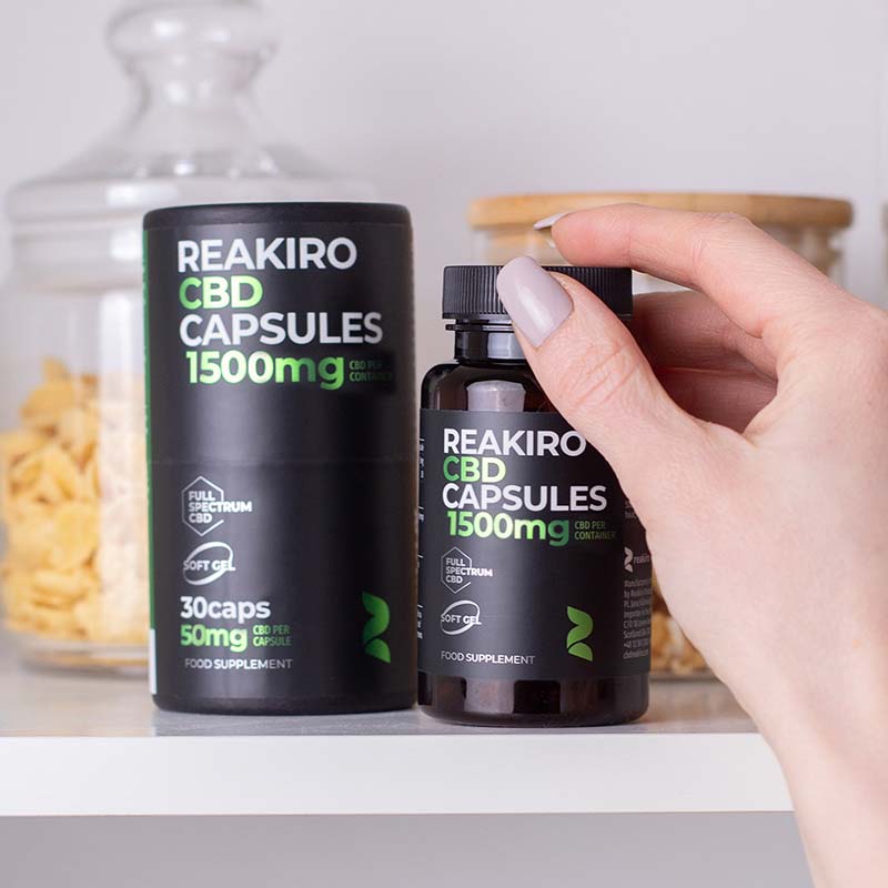 Reakiro Cbd Capsules in use 1500 mg