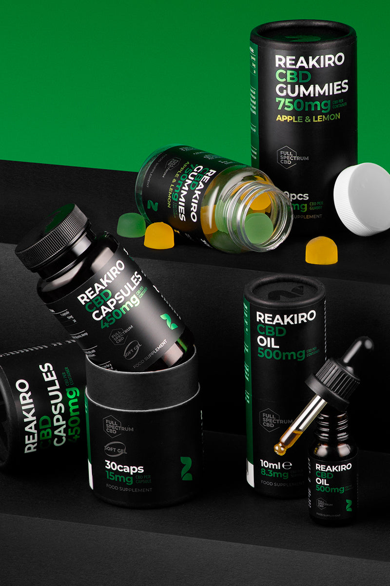 Reakiro CBD Full spectrum products all forms