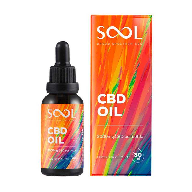 Sool Broad Spectrum CBD Oil 3000mg 30ml bottle+ box