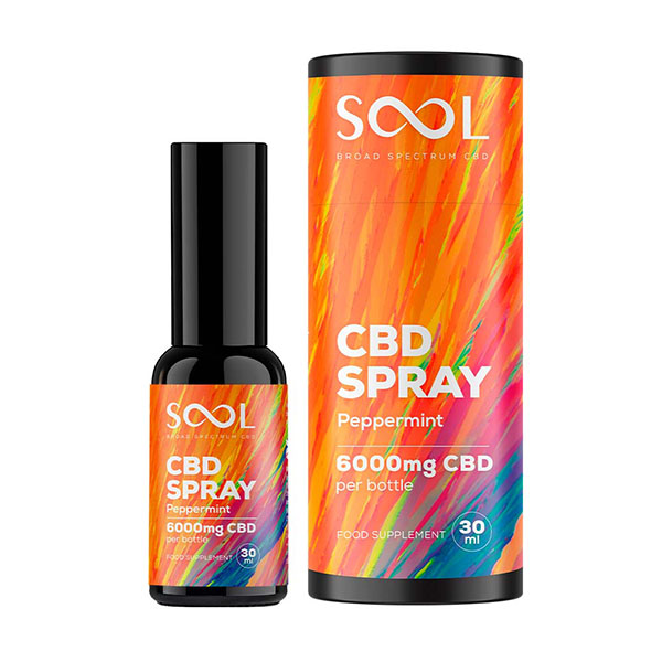 SOOL Broad Spectrum CBD Oil Spray Apple 6000mg 30ml with box