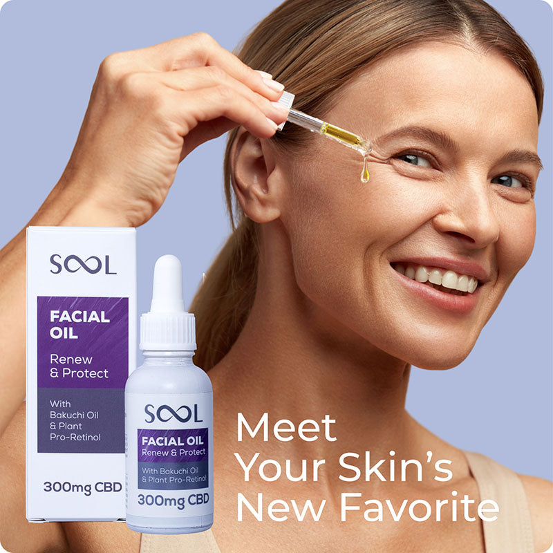 SOOL CBD Facial Oil in use