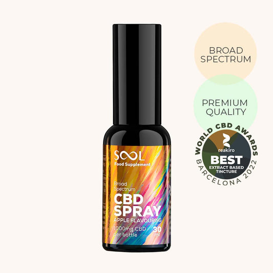 Sool Broad Spectrum CBD Oil spray Apple 1000mg